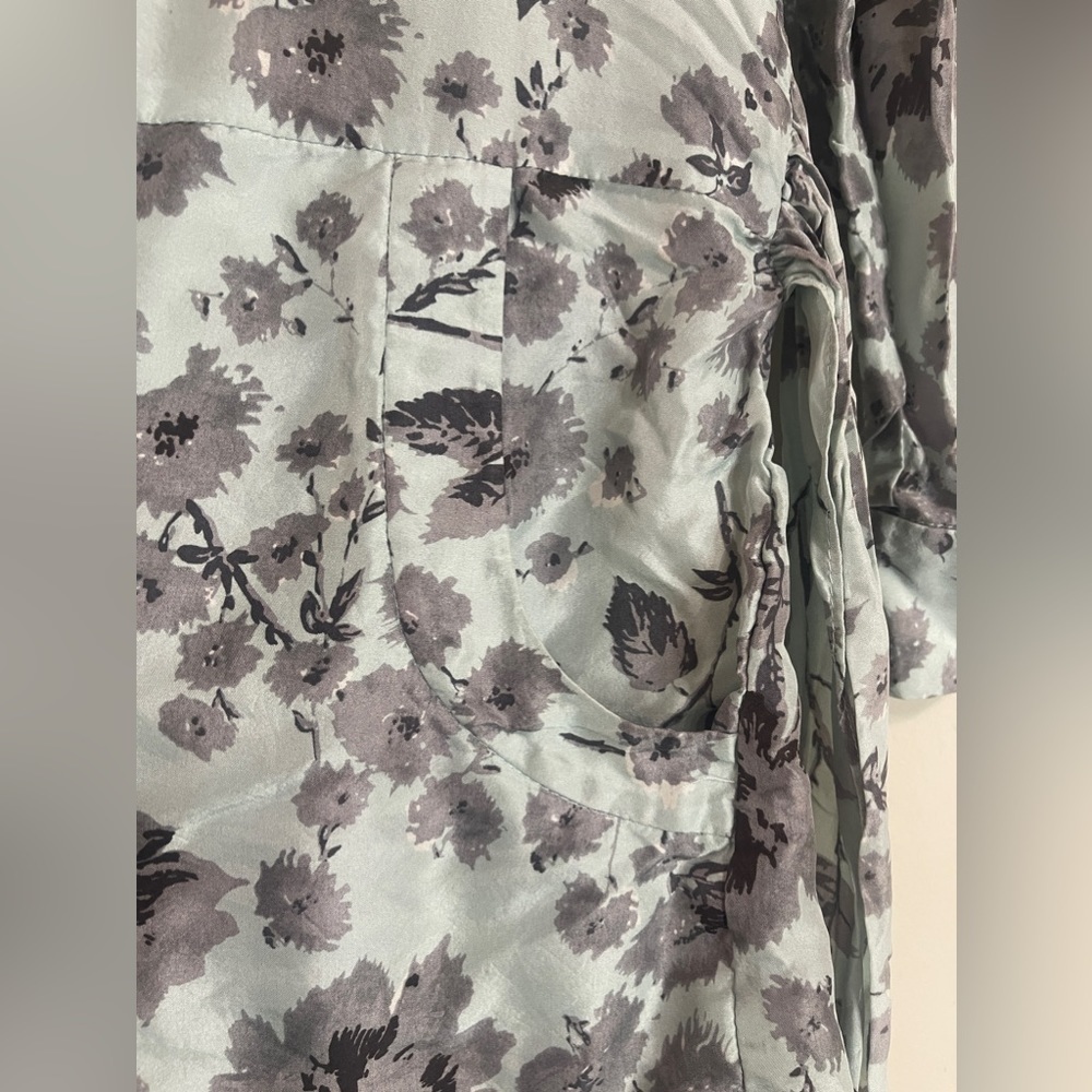 NWOT Rebecca Taylor Silk Floral Ruffle Tie Dress - Picture 8 of 10